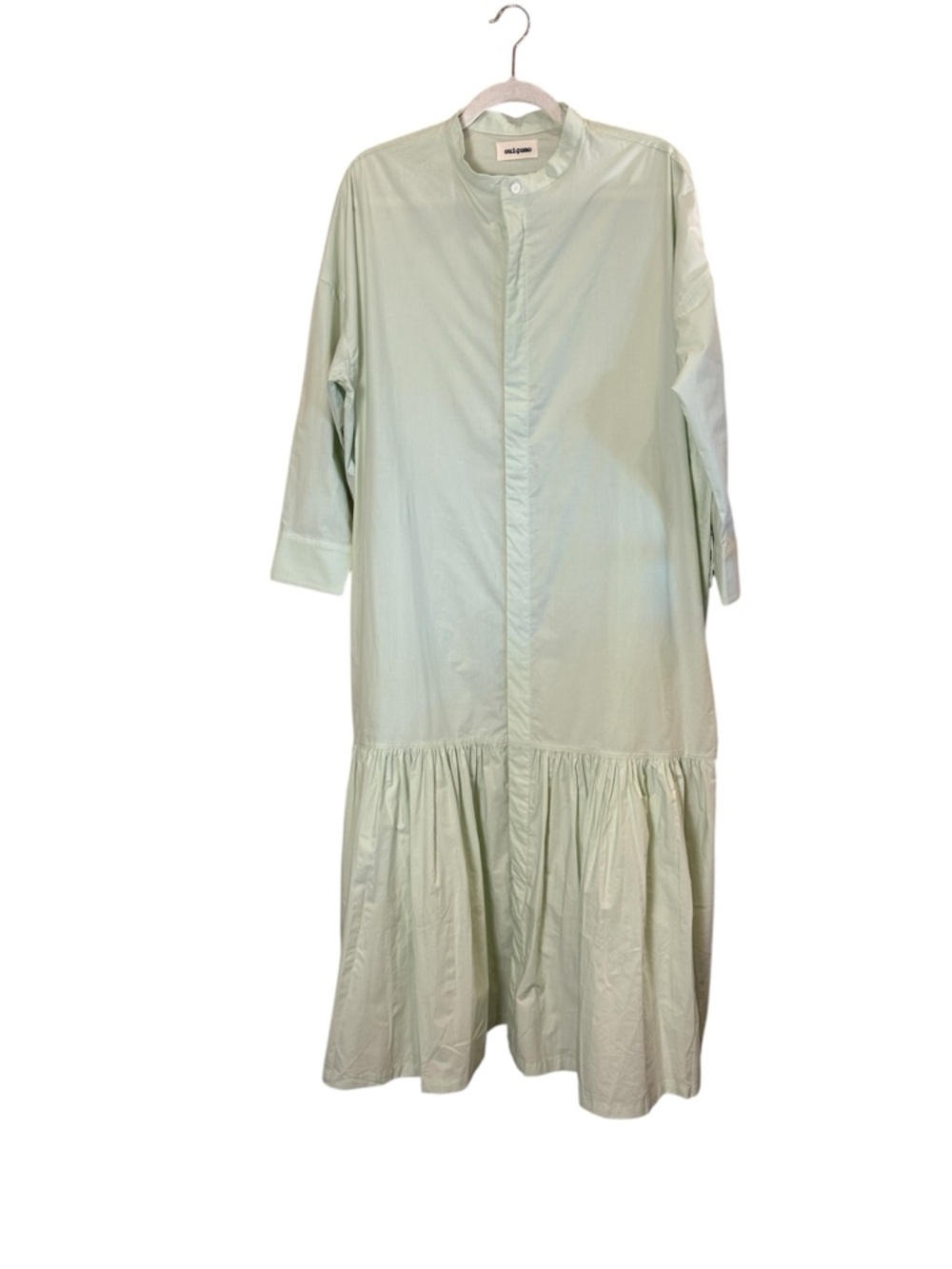 Ouicomo Women’s Lagenlook Minimalist Unstructured Cotton Tiered Maxi Shirt Dress